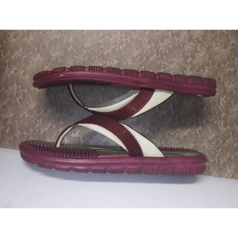 Men's Flip-Flops Sz 8 Rubber Slip-On Casual Acupressure Slippers Flat Heel DKing